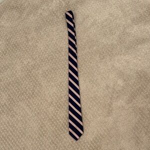 Brooks Brothers Fleece Classic Striped Navy with Pink and White Stripes Tie, OS